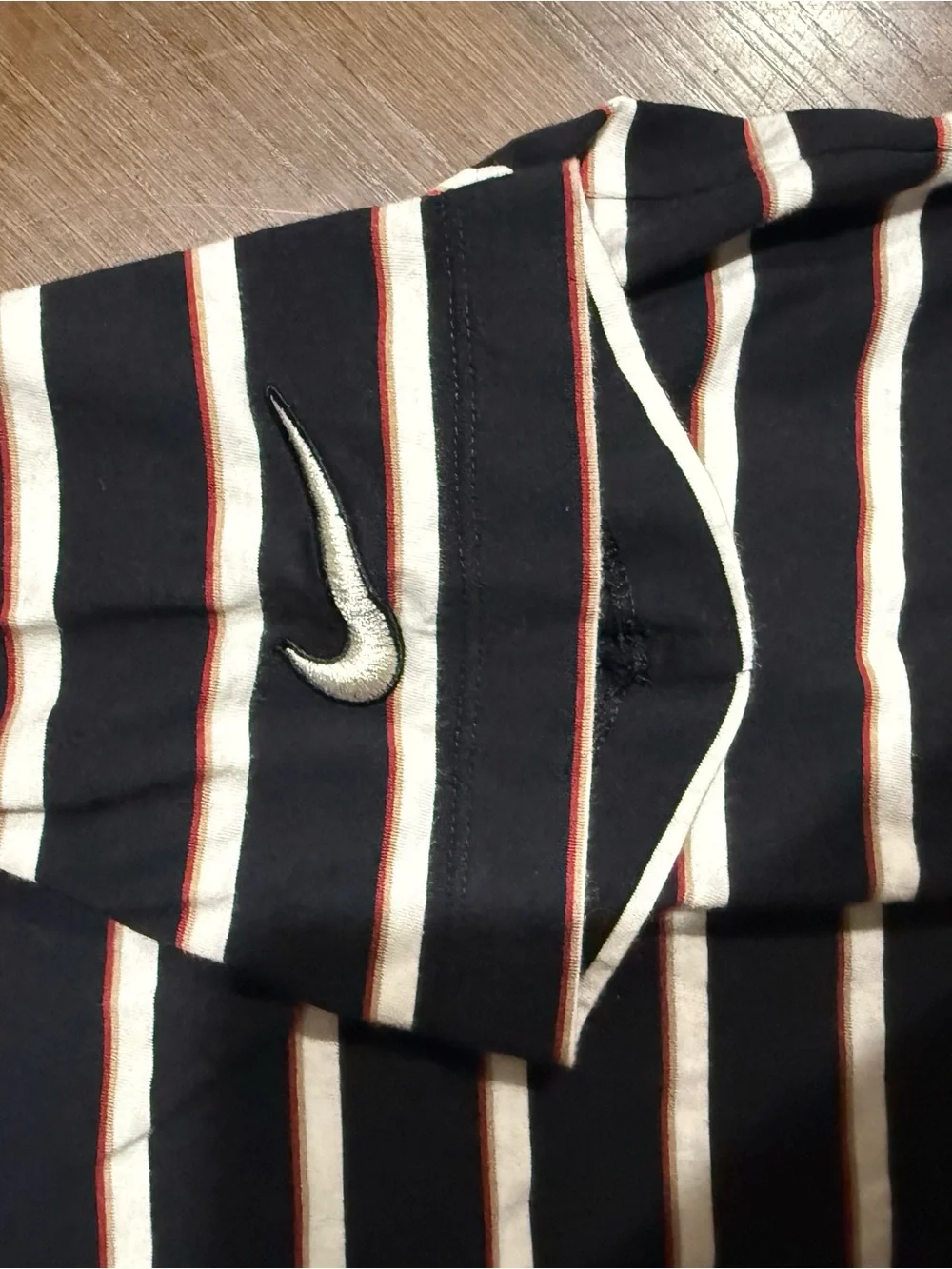 Nike Black/White/Red Striped Tee with Alabama Patch